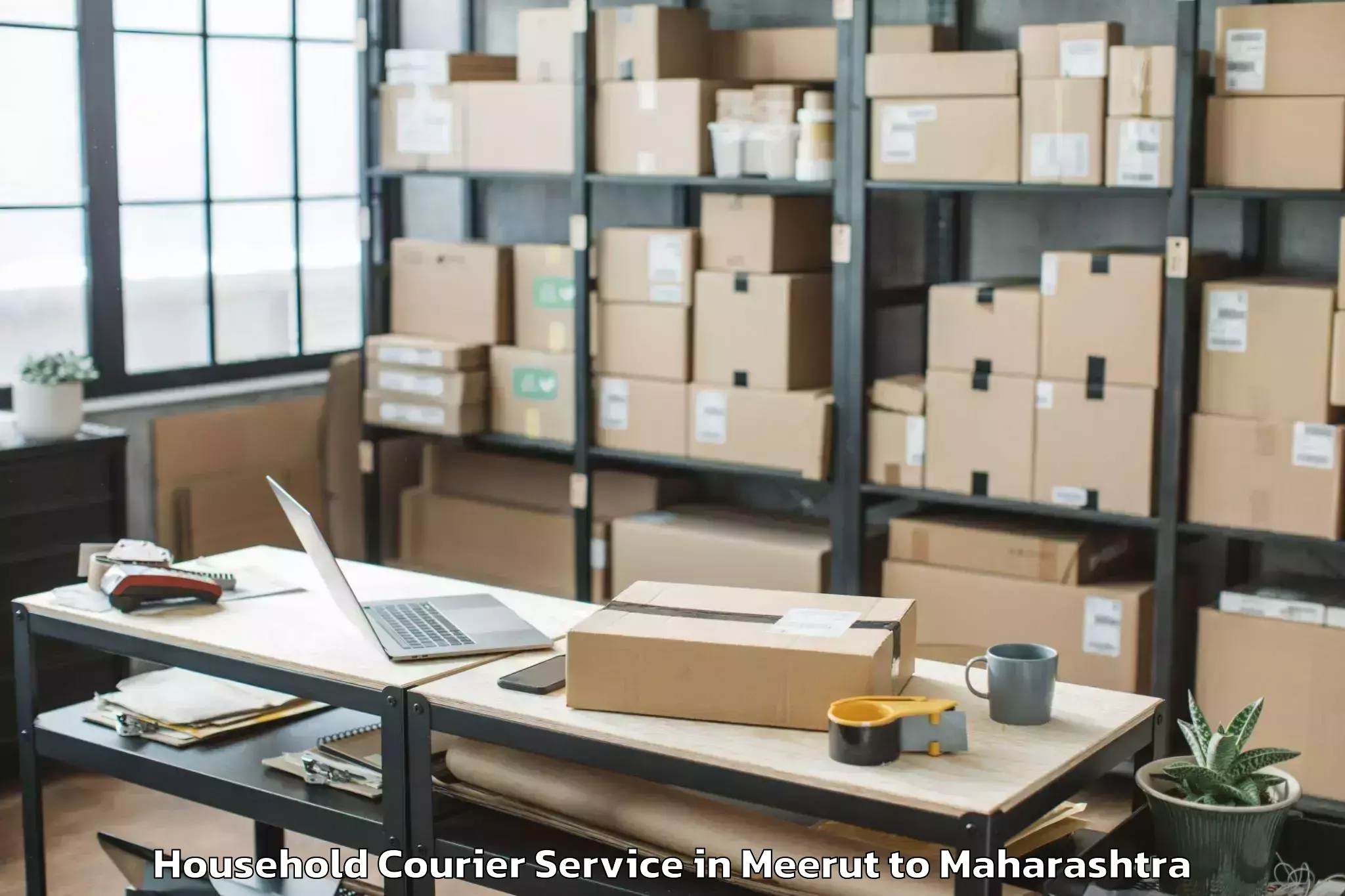 Top Meerut to Sakharkherda Household Courier Available